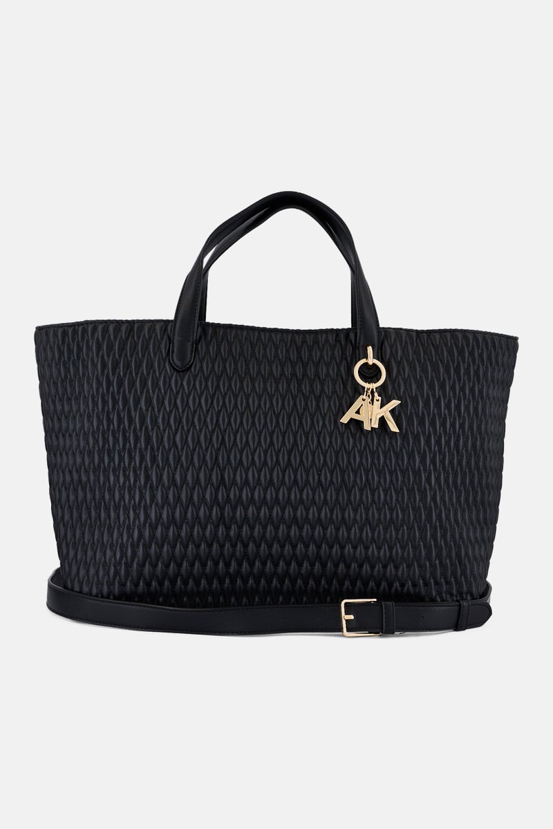 ANNE KLEIN Women Quilted Tote Bag, Black - Image 1