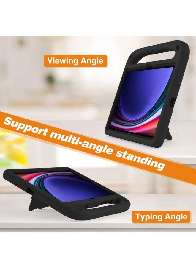 Cover for Samsung Galaxy Tab S10 Lite/S10 FE/S9 FE/Tab S9 10.9 inch Released 2025 Tablet Case for Kids - Durable Lightweight EVA Shockproof Protective Handle Stand Cover (Black) - Image 4