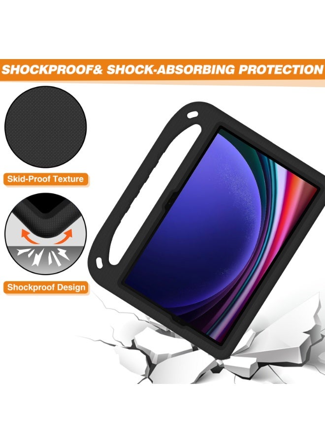 Cover for Samsung Galaxy Tab S10 Lite/S10 FE/S9 FE/Tab S9 10.9 inch Released 2025 Tablet Case for Kids - Durable Lightweight EVA Shockproof Protective Handle Stand Cover (Black) - Image 2