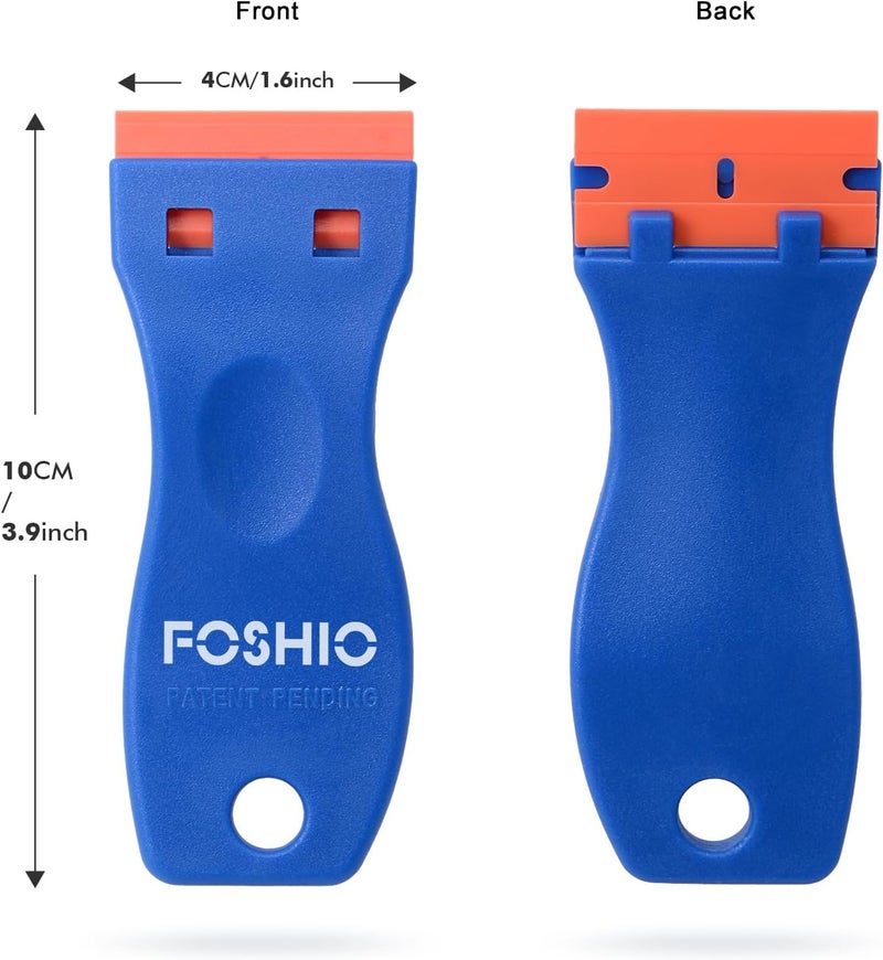 FOSHIO 20PCS Blue Plastic Razor Blade Scraper Tool for Gasket Remover, Sticker Remover, Labels Decal and Adhesive Remover for Windows and Glass - Image 3