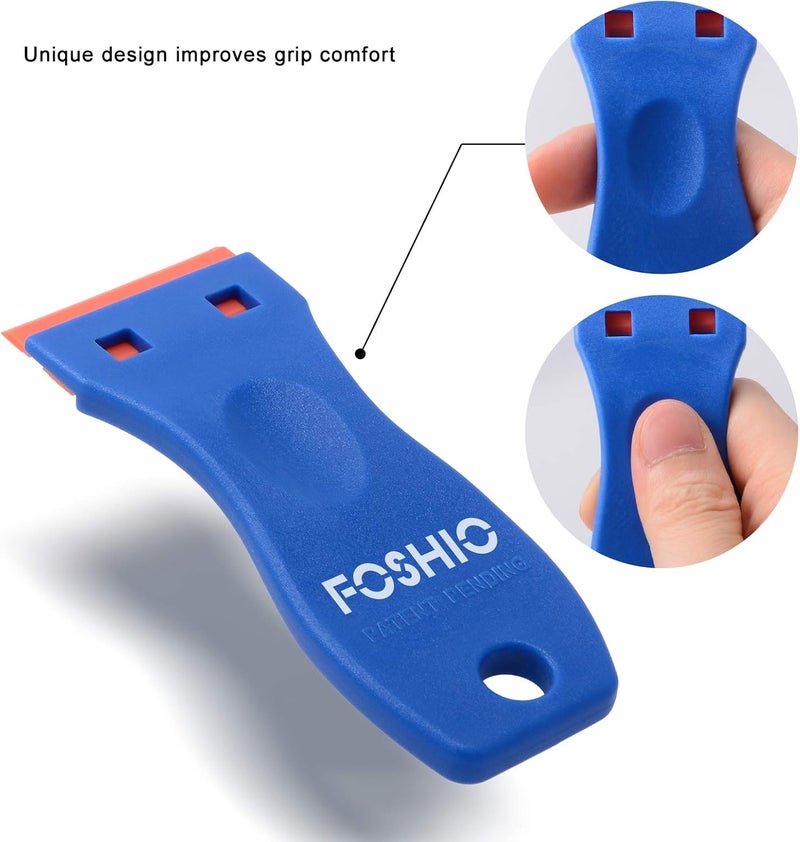 FOSHIO 20PCS Blue Plastic Razor Blade Scraper Tool for Gasket Remover, Sticker Remover, Labels Decal and Adhesive Remover for Windows and Glass - Image 4