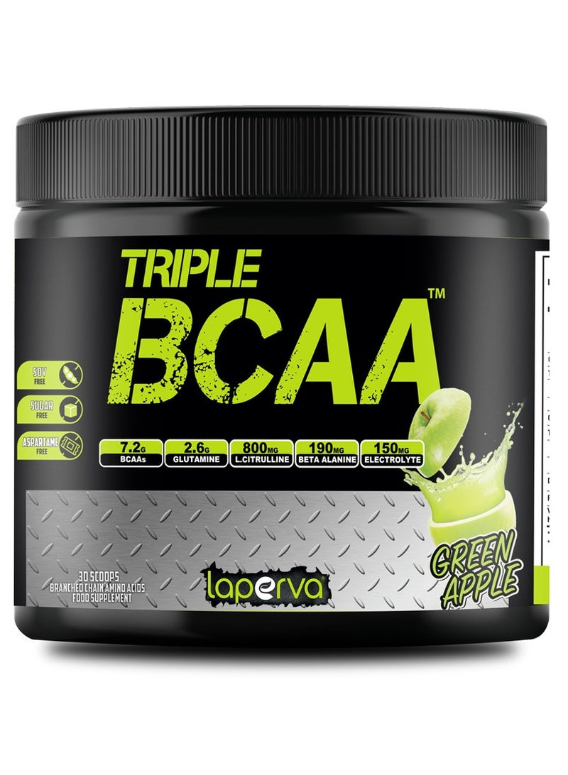 Laperva Triple BCAA, Green Apple, 30, 7.5 G Of Bcaa 2:1:1 Ratio, Zero Fat, Zero Carbs and Zero Sugar - Image 1