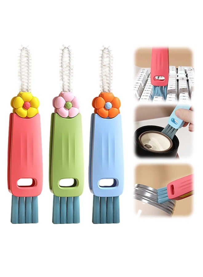 Peachjoy 3 in 1 Cup Lid Cleaning Brush, 2025 New Crevice Cleaning Brush for Bottle Gap Tight Spaces, 3 in 1 Multifunctional Cleaning Portable Cup Lid Cleaner with Brush