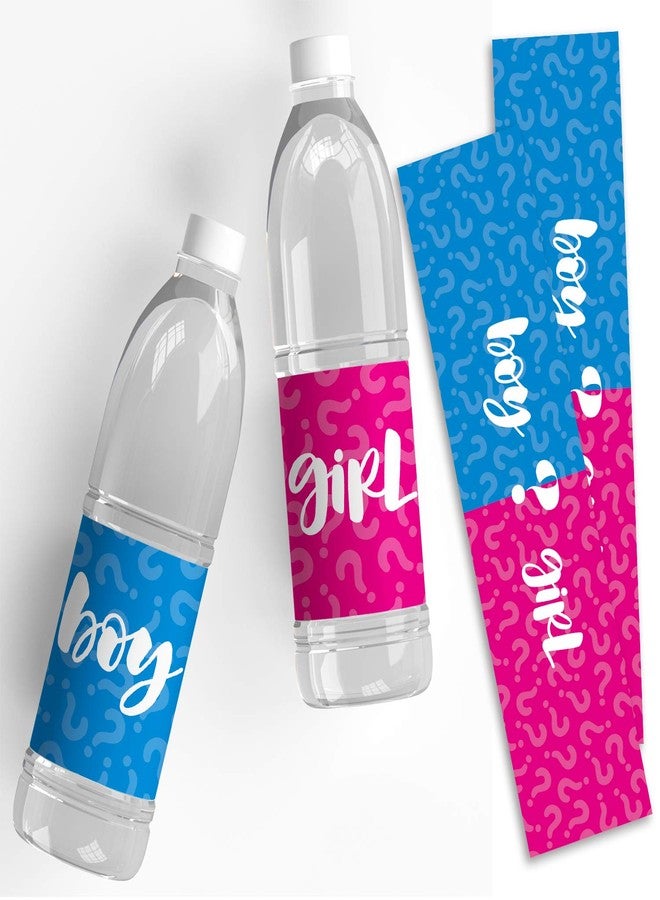Mr.Mug 24 Gender Reveal Pink and Blue Baby Shower Party Water Bottle Labels, Wine or Bottle Stickers, Baby Shower Gender Reveal Party Decoration Supplies - Image 3