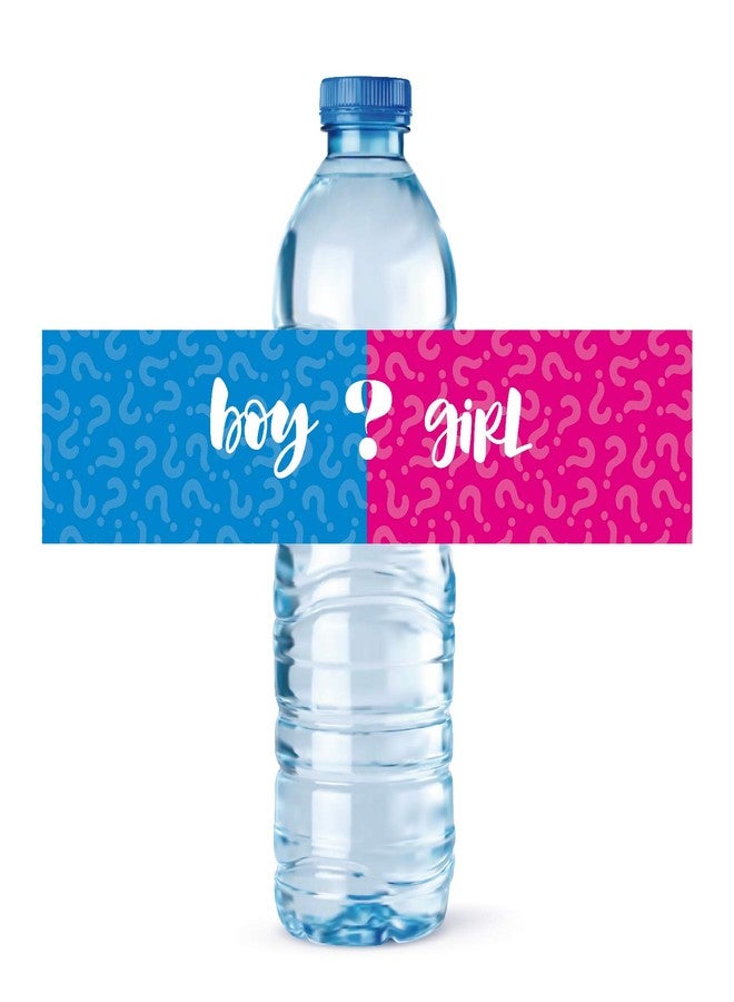 Mr.Mug 24 Gender Reveal Pink and Blue Baby Shower Party Water Bottle Labels, Wine or Bottle Stickers, Baby Shower Gender Reveal Party Decoration Supplies - Image 1
