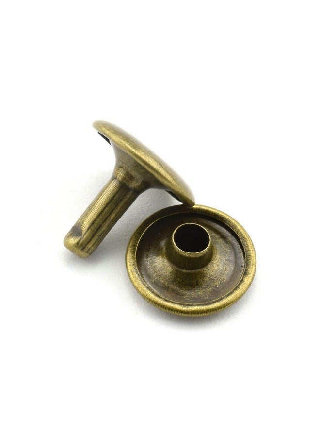 RuiLing 120Pcs 12X12Mm Bronze Double Cap Rapid Rivets Round Head Decorative Rivets Diy Leather Craft Studs 1/2 Inch  - Image 2