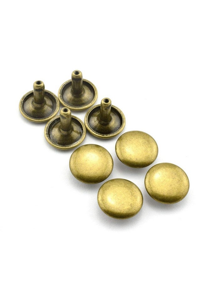 RuiLing 120Pcs 12X12Mm Bronze Double Cap Rapid Rivets Round Head Decorative Rivets Diy Leather Craft Studs 1/2 Inch  - Image 3