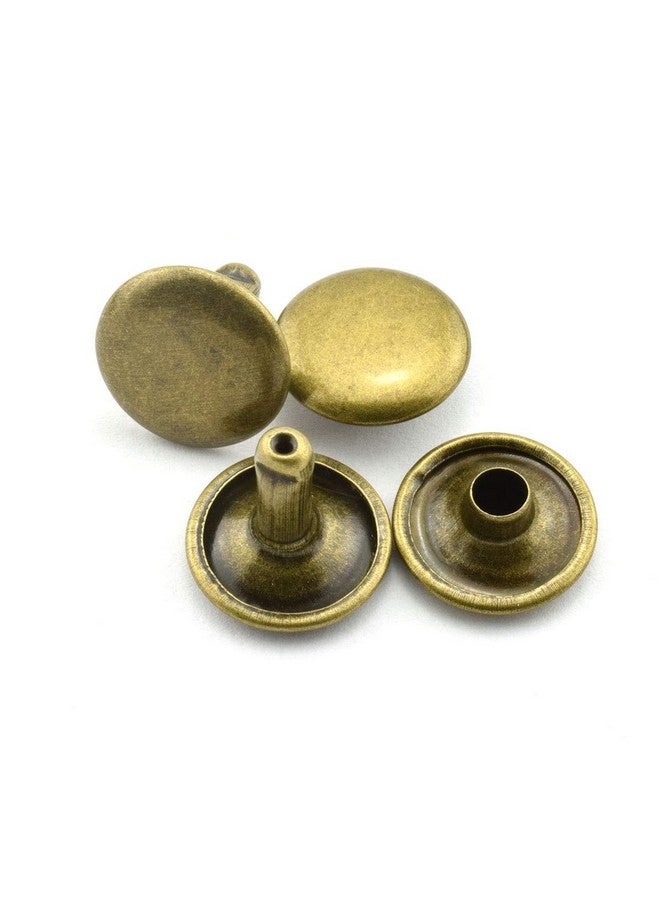 RuiLing 120Pcs 12X12Mm Bronze Double Cap Rapid Rivets Round Head Decorative Rivets Diy Leather Craft Studs 1/2 Inch  - Image 1