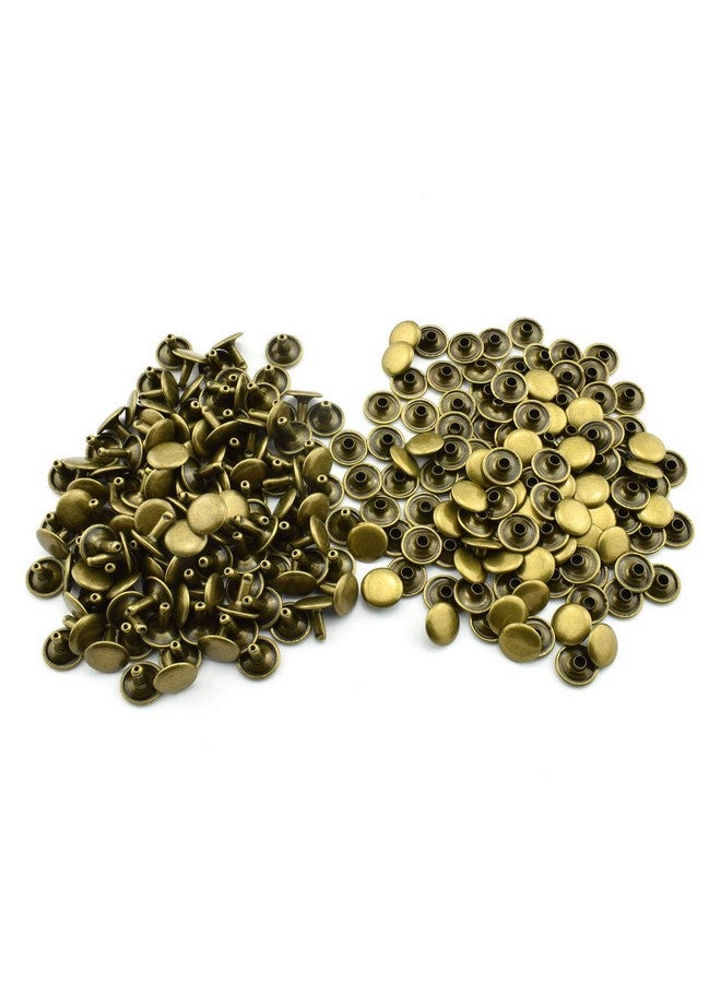 RuiLing 120Pcs 12X12Mm Bronze Double Cap Rapid Rivets Round Head Decorative Rivets Diy Leather Craft Studs 1/2 Inch  - Image 4