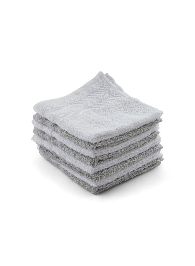 Pan Home Essential 8-piece Fingertip Towel Set 30x30cm - Grey - Image 1