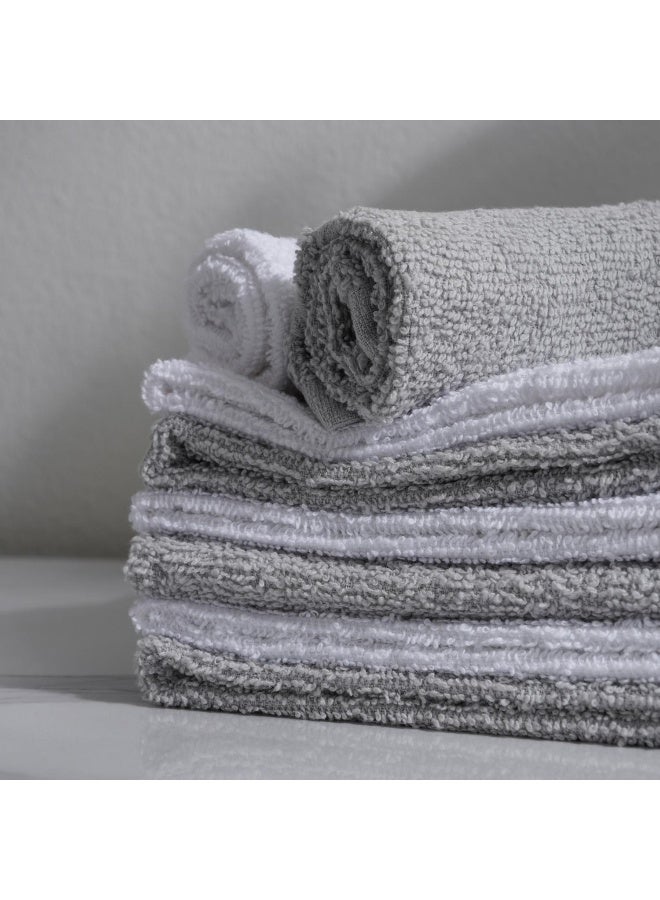 Pan Home Essential 8-piece Fingertip Towel Set 30x30cm - Grey - Image 2