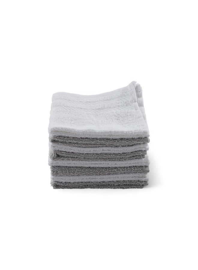 Pan Home Essential 8-piece Fingertip Towel Set 30x30cm - Grey - Image 4