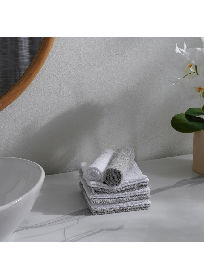 Pan Home Essential 8-piece Fingertip Towel Set 30x30cm - Grey - Image 3