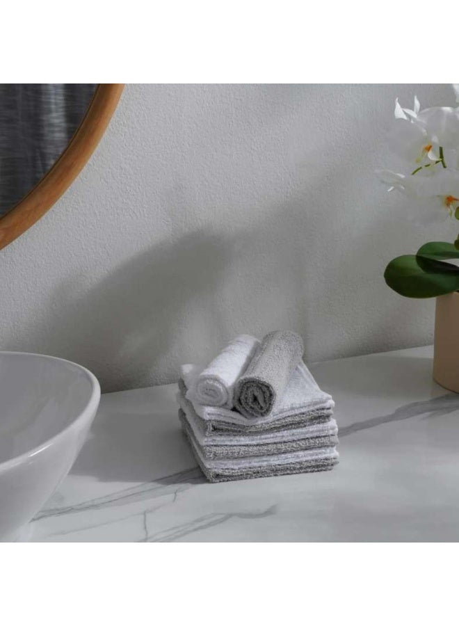 Pan Home طقم مناشف بأطراف الأصابع 8 قطع 30x30 سم - رمادي - Image 1