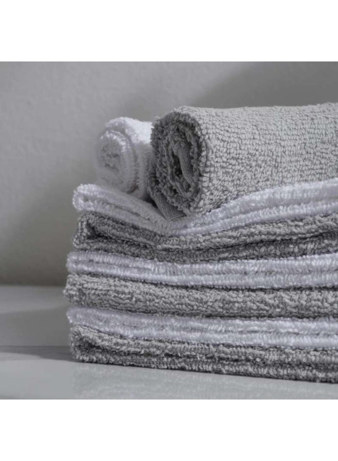 Pan Home طقم مناشف بأطراف الأصابع 8 قطع 30x30 سم - رمادي - Image 3