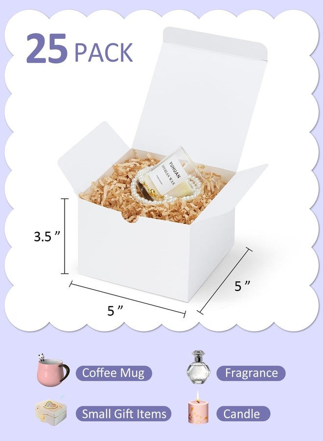 Eupako White Gift Boxes 5x5x3.5 25 Pack Kraft Paper Gift Boxes with Lids for Crafting, Gifts, Wedding, Birthday, Party, Cupcake - Image 3