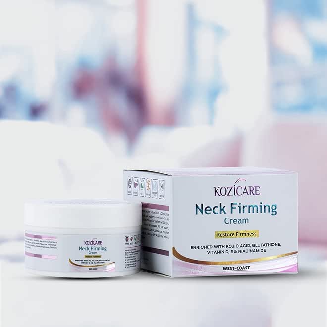 Kozicare Neck Firming Cream with 0.01% Glutathione, 2% Vitamin C, 0.01% Vitamin E, 1% Niacinamide, 1% Kojic Acid | Helps Tightening & Firming the Skin | Reduces Wrinkles and Sagging Skin |Nourishes & Heals the Skin-50gm - Image 5
