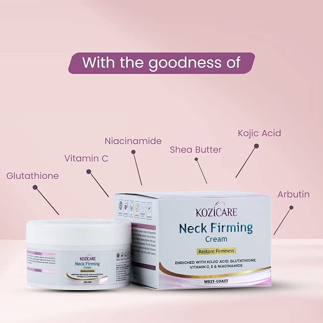 Kozicare Neck Firming Cream with 0.01% Glutathione, 2% Vitamin C, 0.01% Vitamin E, 1% Niacinamide, 1% Kojic Acid | Helps Tightening & Firming the Skin | Reduces Wrinkles and Sagging Skin |Nourishes & Heals the Skin-50gm - Image 3