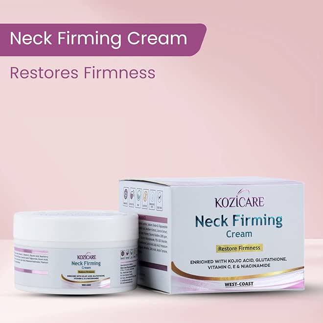 Kozicare Neck Firming Cream with 0.01% Glutathione, 2% Vitamin C, 0.01% Vitamin E, 1% Niacinamide, 1% Kojic Acid | Helps Tightening & Firming the Skin | Reduces Wrinkles and Sagging Skin |Nourishes & Heals the Skin-50gm - Image 2