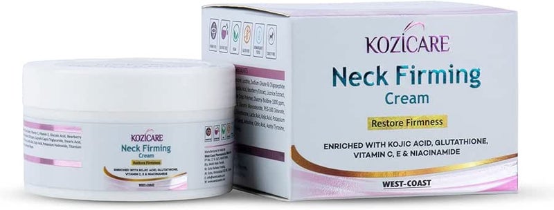Kozicare Neck Firming Cream with 0.01% Glutathione, 2% Vitamin C, 0.01% Vitamin E, 1% Niacinamide, 1% Kojic Acid | Helps Tightening & Firming the Skin | Reduces Wrinkles and Sagging Skin |Nourishes & Heals the Skin-50gm - Image 1