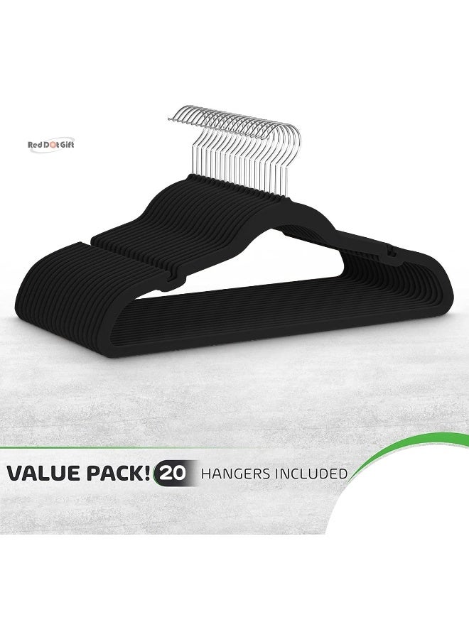 Red Dot Gift Red Dot Gift Pack of 20 Velvet Clothes Hangers 45cm Heavy Duty Durable Coat and Clothes Hangers - Image 4