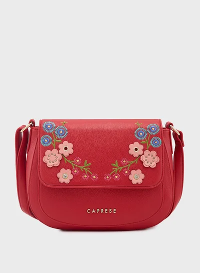 CAPRESE Caprese Erica Sling Bag, MAROON-Medium | Sleek Embroidered Handbag for Women | Adjustable Strap & Spacious Interiors | Perfect Ladies Purse for Carrying Everyday Essentials & Travel