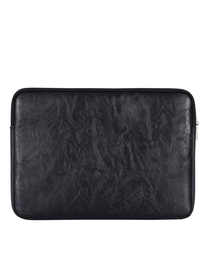 15.6-inch Laptop Sleeve - Shock-Proof Laptop Sleeve - Laptop Sleeve - Black Leather  - Image 4