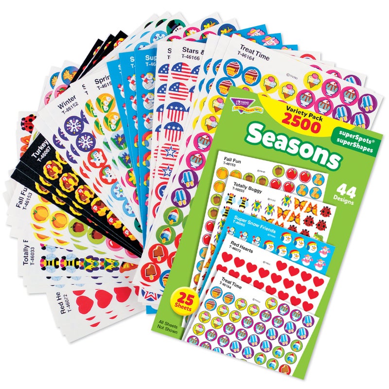 Trend Enterprises Trend Seasons superSpots/superShapes Variety Pack, Classroom Incentives, 2500 Count - Image 2