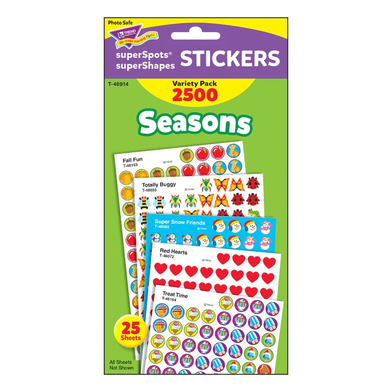 Trend Enterprises Trend Seasons superSpots/superShapes Variety Pack, Classroom Incentives, 2500 Count - Image 3