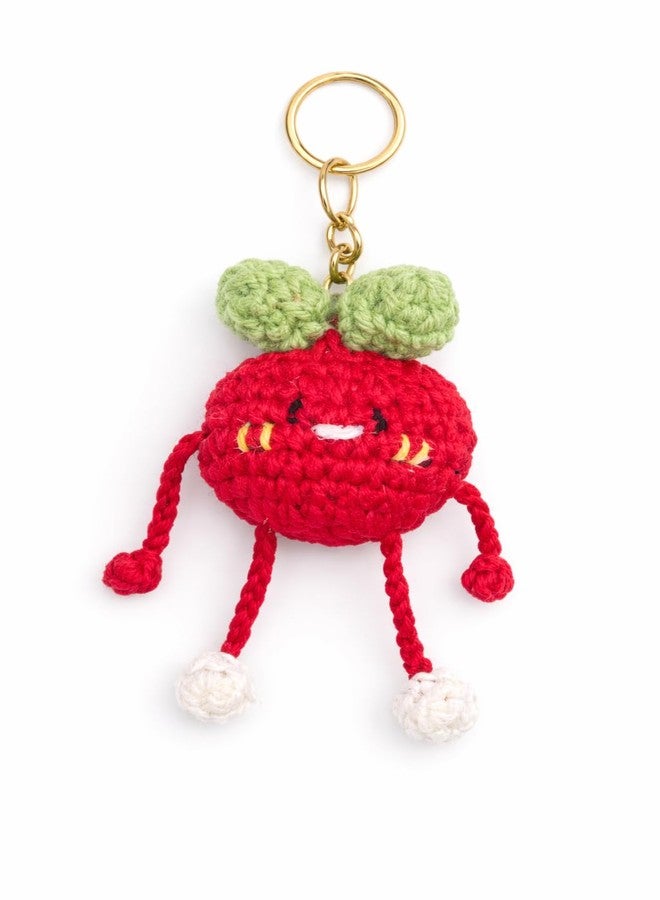 Mirha's Touch Handmade Crochet Tomato Keychain for Girls | Cute Amigurumi Soft Toy Bag Charm | Red Kawaii Gift for Kids & Women - Image 2