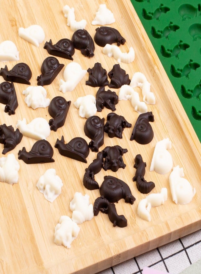 Amyandone Mini Animal Silicone Mold - 70 Cavities Chocolate Candy Molds with Frogs, Lizards, Snails Shape for Making Gummy/Cake Decor/Fondant/Biscuits/Fruit Snack/Sugar Craft for Kids(with a Scraper) - Image 5
