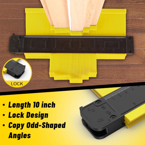 NAACOO Laminate Flooring Tools, NAACOO LVP Installation Kit, Professional Vinyl Flooring Tools - Tapping Block with Handle, 10” Contour Gauge, Pull Bar, 2 in 1 Spacers, Double-Faced Mallet. - Image 5