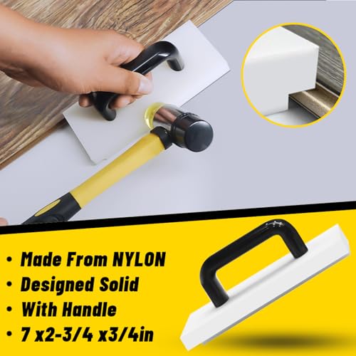 NAACOO Laminate Flooring Tools, NAACOO LVP Installation Kit, Professional Vinyl Flooring Tools - Tapping Block with Handle, 10” Contour Gauge, Pull Bar, 2 in 1 Spacers, Double-Faced Mallet. - Image 3