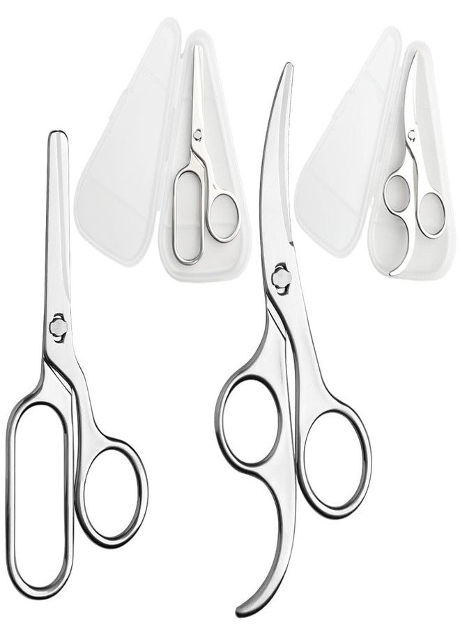 Jasni 2-Pack All 304 Stainless Steel Baby Food Scissors Detachable Vegetables Meat Noodles Kitchen Shears for Infant Kids Anti-Rust Food-Grade Dishwasher Safe with Travel Storage Case - Image 1