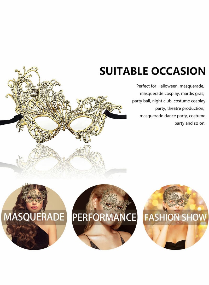 Couples Masquerade Masks Set - Elegant Venetian Flower Masks for Mardi Gras & Prom (2 PCS) - Image 2