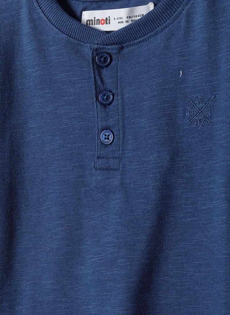 مينوتي تيشيرت هينلي للمراهقين بأكمام قصيرة وياقة بأزرار - Image 3