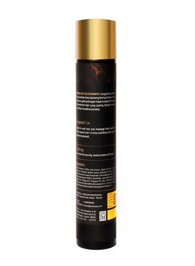 Pureluxe Gold Shampoo with 24K Gold & Argan Oil for Ultra Shine Hydration | Paraben & Sulphate Free | Suitable for All Hair Types - Image 3