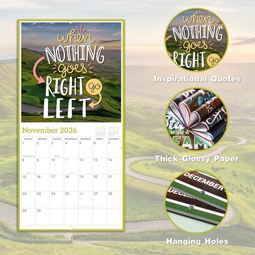 BooQool 2026 Wall Calendar – 12 Months Motivational Calendar 2026, Jan - Dec 2026, 2026 Wall Calendar 12" x 24" (Open), Thick Glossy Paper, Hanging Holes, Large Blocks, Perfect Organizer - Motivational - Image 5