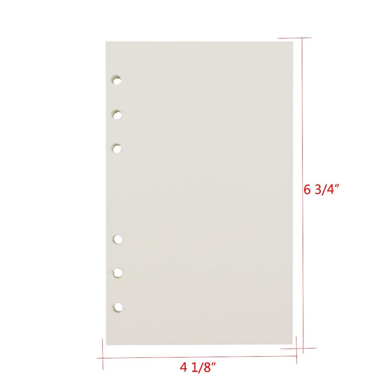 Tofun 6-Ring A6 Binder/Planner Refill Paper, 6 Hole,6 3/4 x 4 1/8 Inches Refillable White Paper for Loose Leaf Binder Notebook Diary Traveler Journal Inserts, 80 Sheets/160 Pages,Blank - Image 3