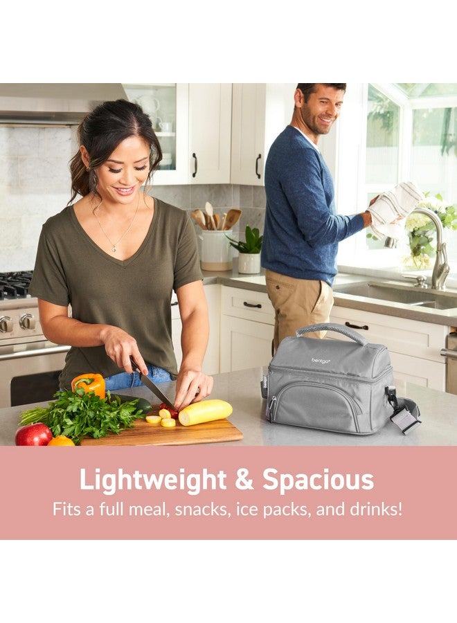بنتجو حقيبة غداء فاخرة من Bentgo - حقيبة غداء متينة ومعزولة بجيب خارجي بسحّاب، وجيب شبكي داخلي، وأحزمة مبطنة وقابلة للتعديل، وسحّابات ثنائية الاتجاه - تناسب معظم صناديق الغداء (وردي فاتح) - Image 1