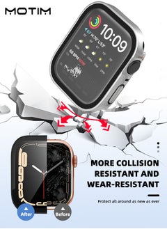 Motim 4 Packs 2 in 1 Watch Screen Protector Case Compatible for Apple Watch Ultra 49mm Tempered Glass Waterproof Hard PC iWatch Screen Cover  - Image 4