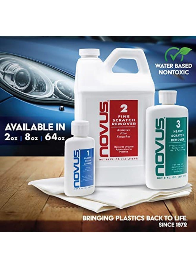 NOVUS -PK1-2 | Plastic Clean & Shine #1, Fine Scratch Remover #2, Heavy Scratch Remover #3 and Polish Mates Pack | 2 Ounce Bottles - Image 3