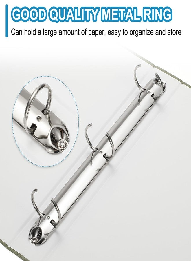 باتيكيل مجلد باتيكيل ذو 3 حلقات مقاس A4، قطعة واحدة، حلقة دائرية مقاس 1 بوصة، غلاف متين من الكتان، مناسب لورق مقاس 8.5 × 11 بوصة، للوصفات والصور والمكاتب، أخضر - Image 3