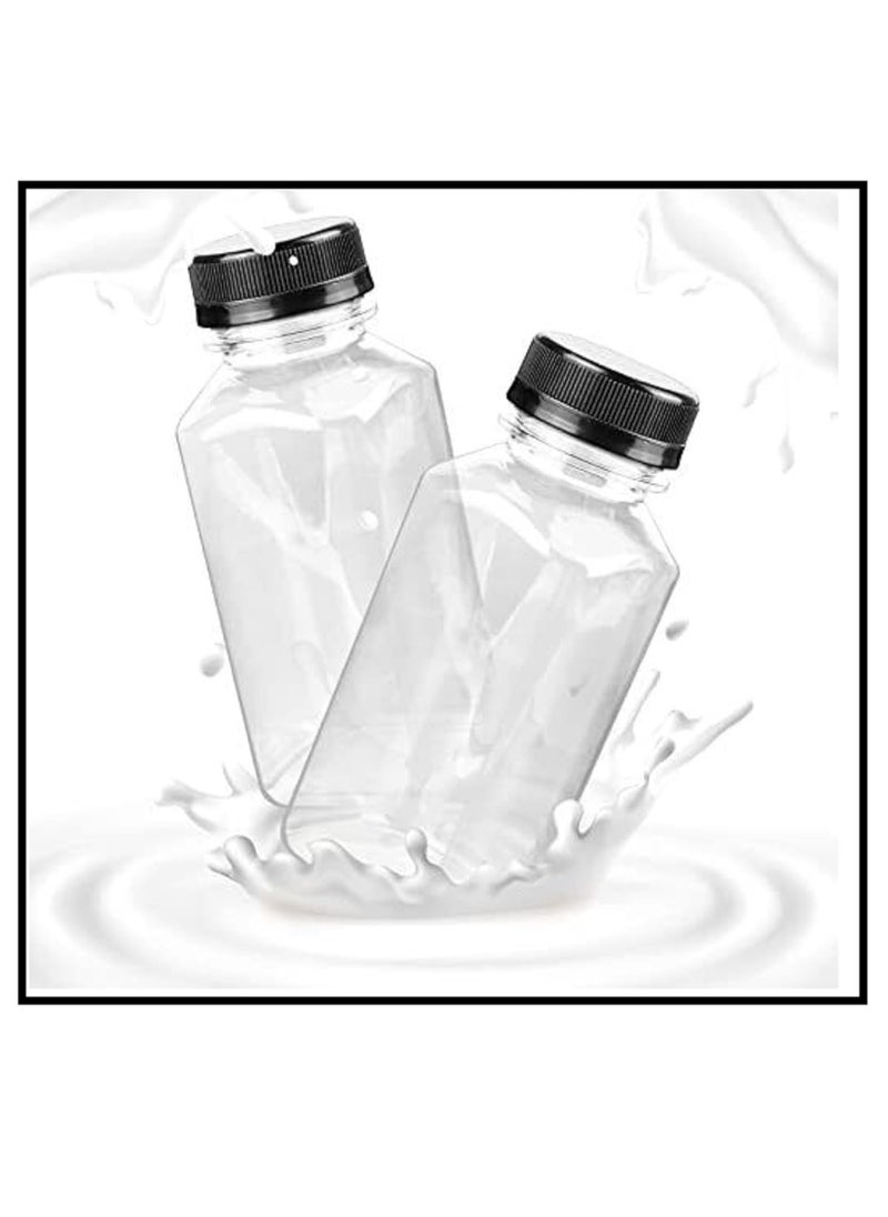 Lavish - 250 ml Empty Containers Transparent Plastic, 24 Pcs Square Bottles with Secure Black Lids - Image 1