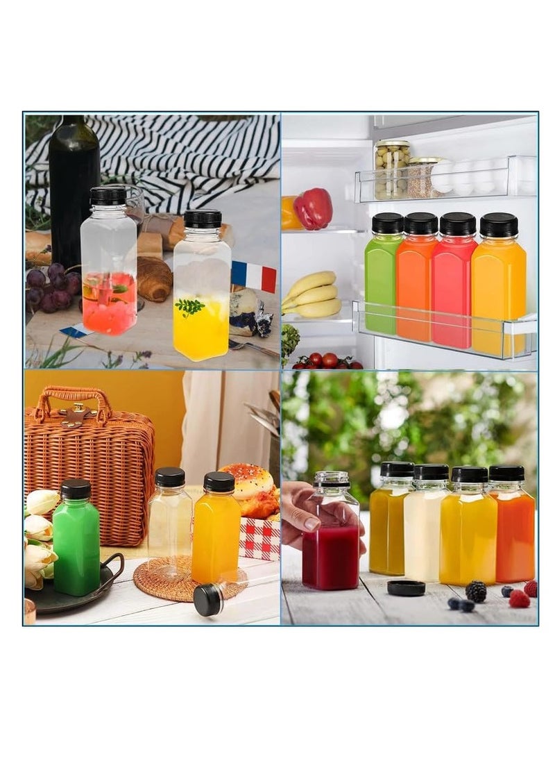 Lavish - 250 ml Empty Containers Transparent Plastic, 24 Pcs Square Bottles with Secure Black Lids - Image 1