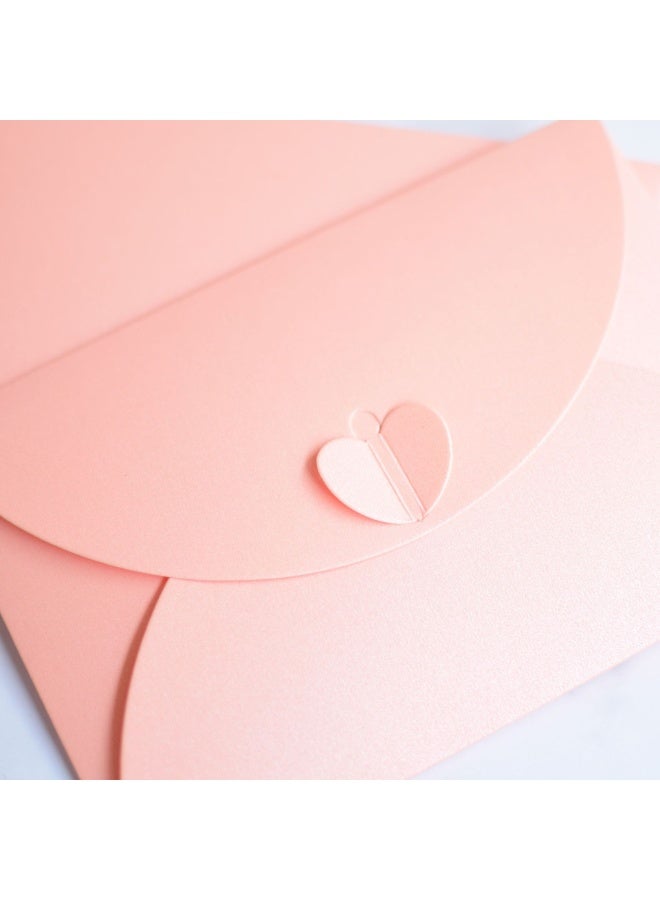 Generic 6PCS Heart-Shaped Buckle Envelopes – 15.5×10.5cm in Gold, Red, White, Purple, Pink & Blue – Elegant Gift or Invitation Envelopes  - Image 2