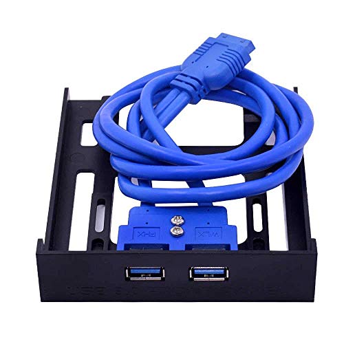 COOLCOLD 2 Port USB 3.0 Female Back Panel to Motherboard 20pin Cable with PCI Bracket 50cm (Motherboard to USB 3.0 Cable), Blue - Image 1