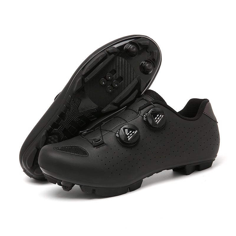 Generic Cross-border New Bicycle Shoes Men and Women Couples Cycling Shoes Outdoor Off-road Lock Shoes Unlocked Rubber Shoes Black rubber bottom