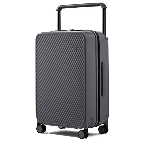 mixi Carry On Luggage Airline Approved 20'' Lightweight Luggage Wide Handle PC Hardshell Suitcases with Spinner Wheels & TSA Lock, Rock Gray - Image 1