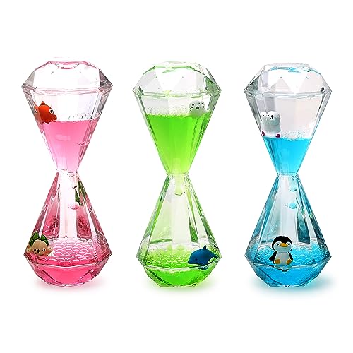 XINBAOHONG Liquid Motion Bubbler for Kids and Adults Hourglass Liquid Bubbler Timer for Sensory Play Fidget Toy Stress Management Desk DecorBlue 1 Blue1 Pink1 Green - Image 1